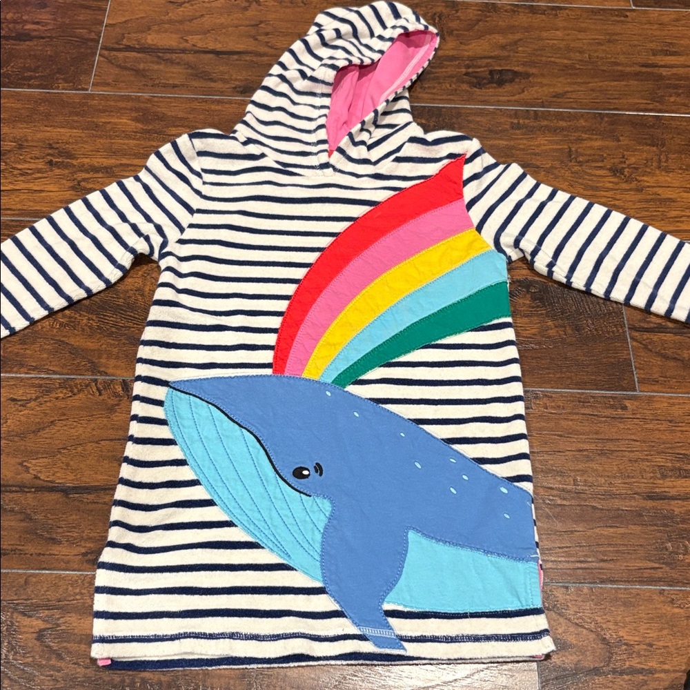 Boden Whale Appliqué Terry Cloth Swim Coverup